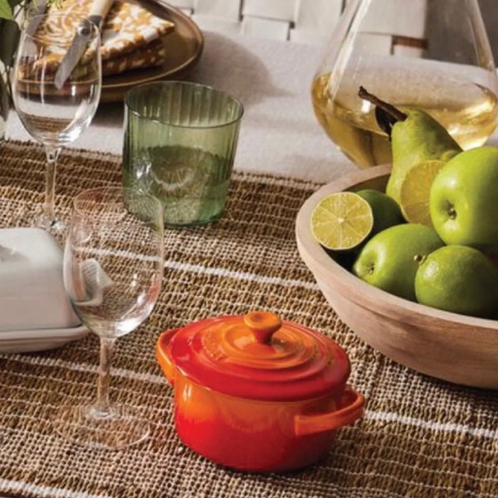 Le Creuset Mini Cocotte - Vibrant Orange-Red Tabletop Casserole - Set of 2 - Picture 1 of 9
